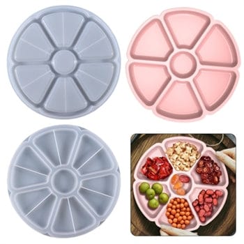 My Store Silicon Mould 7 PARTITION ROUND MUKHWAS TRAY MOULD