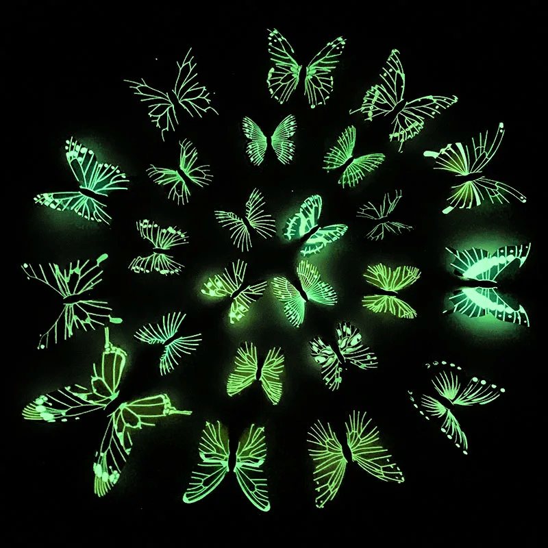 Crafteria Glow In Dark 3D Butterfly Stickers