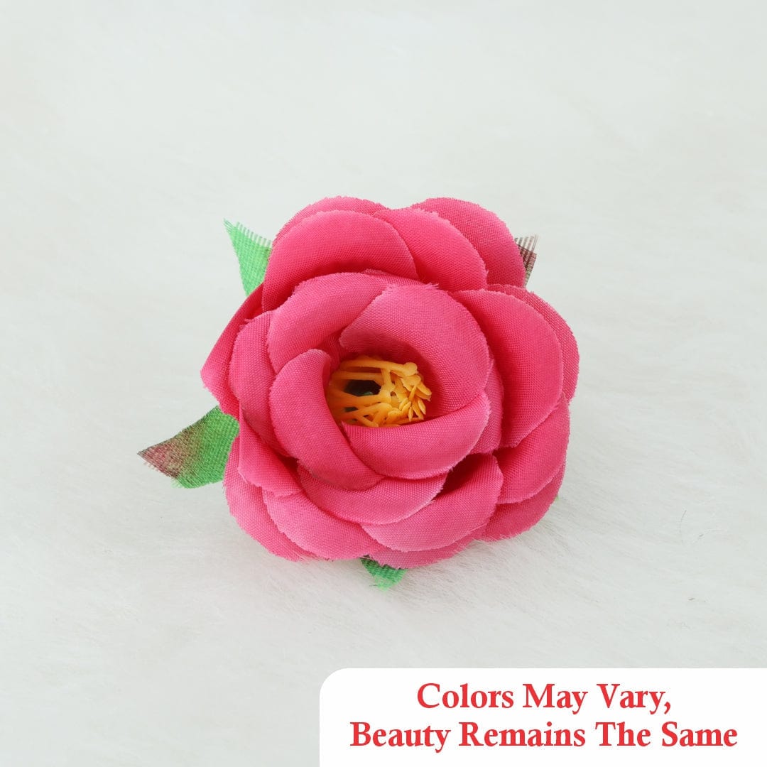 Crafteria Red Fabric Rose Artificial flowers D02