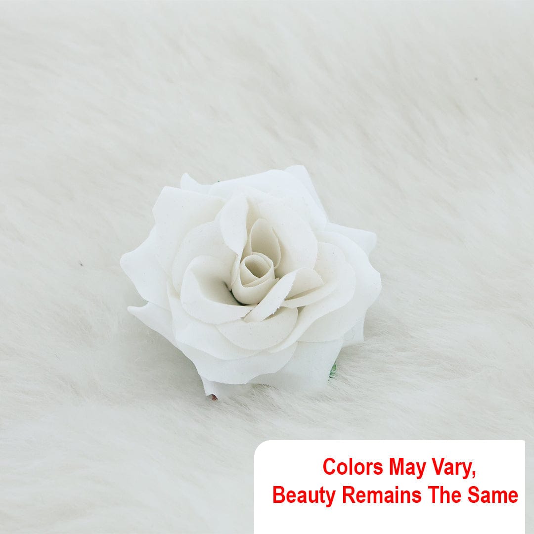 Crafteria White Velvet Rose Artificial flowers D06