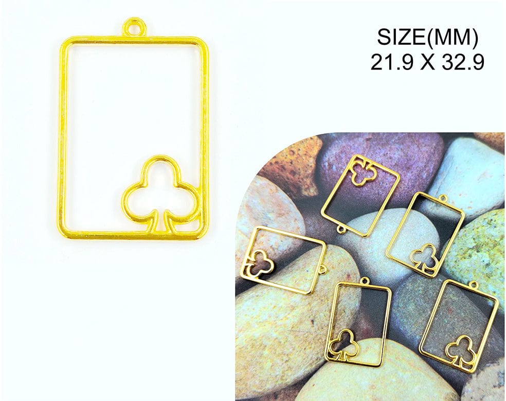 My Store BEZELS GOLD PENDANT FRAME WITH CLUBS BEZELS BZ089