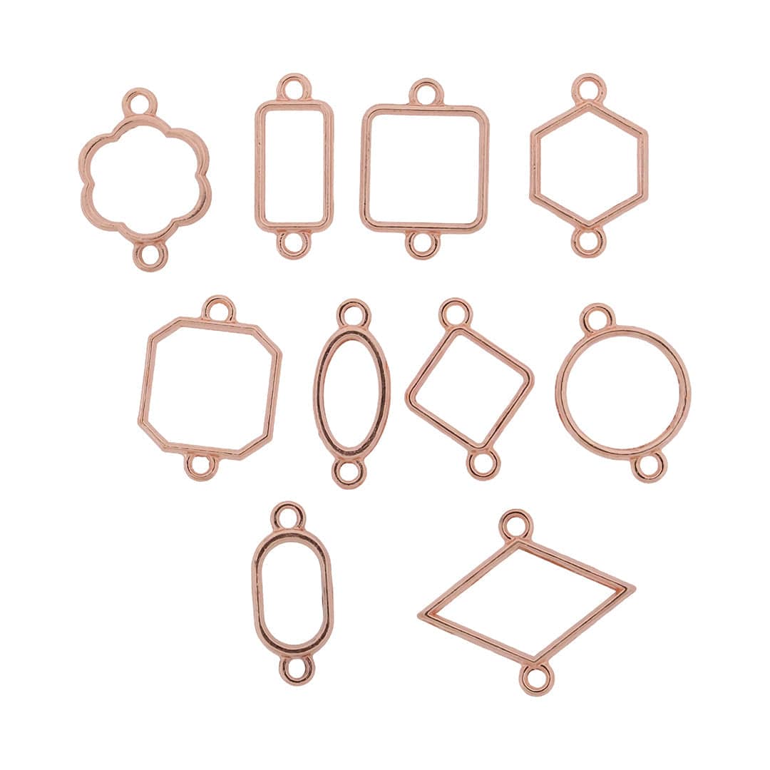 Crafteria Rose Gold 10 In 1 Rakhi Bezels Set