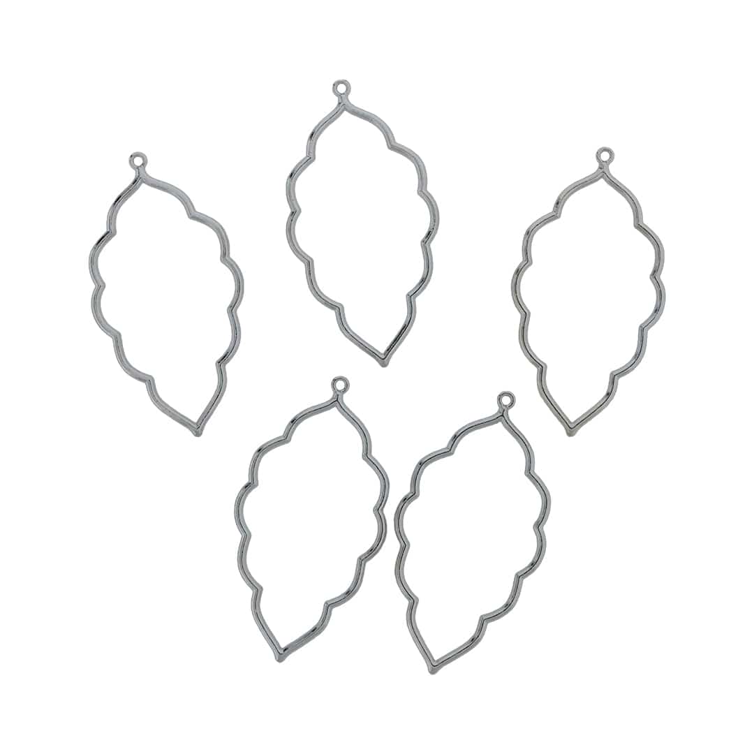 Crafteria Silver 5 In 1 Leaf Bezels Set