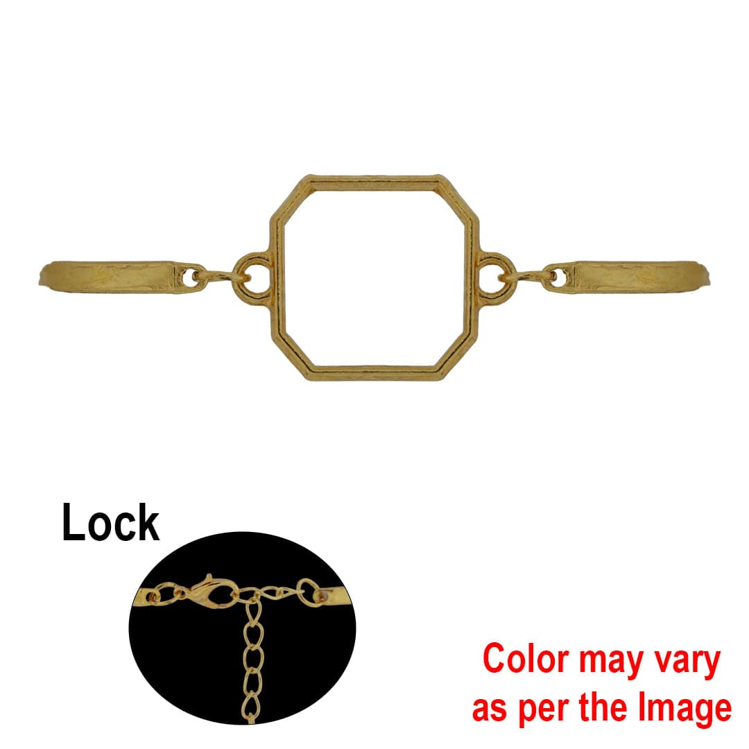 Crafteria Gold 1Pc Octagon Bracelet Bezels
