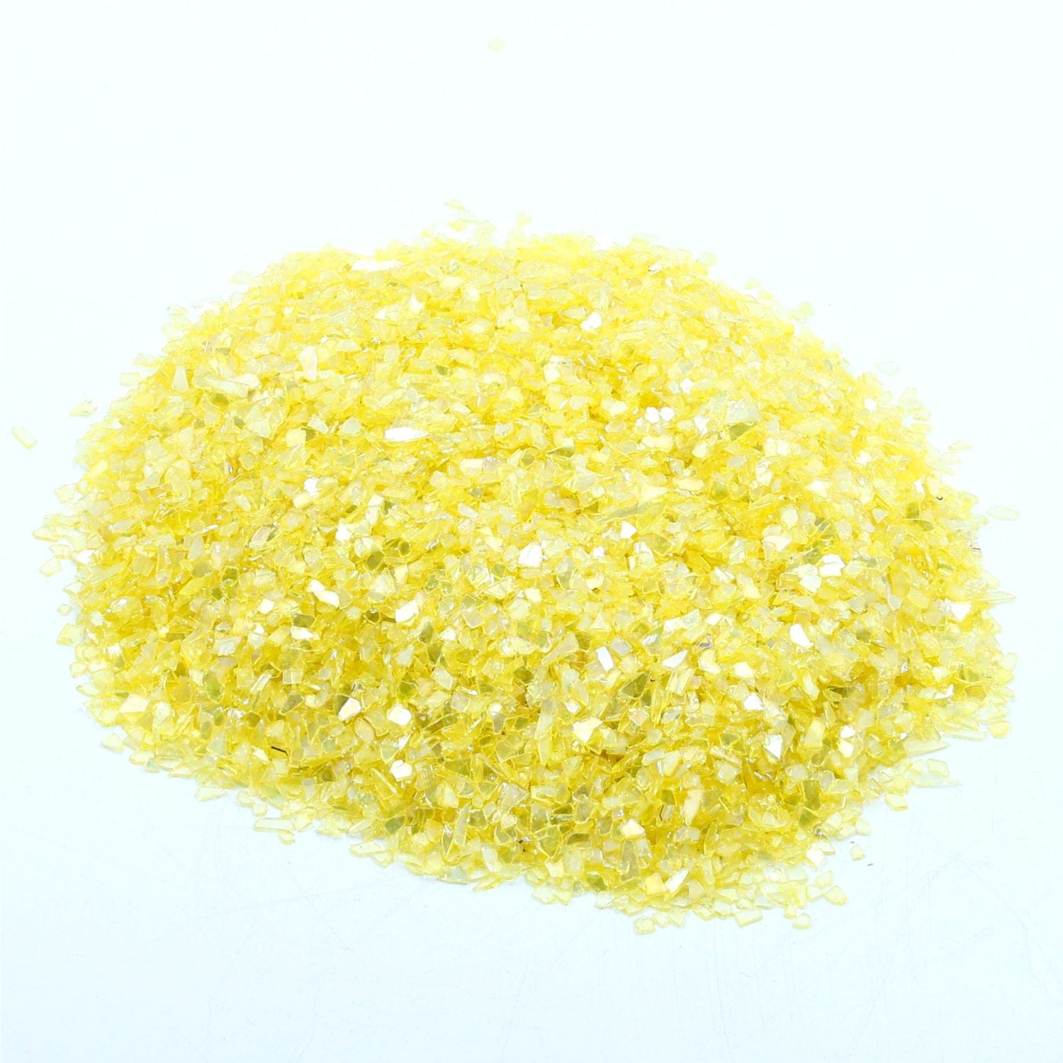 My Store Lemon Yellow Small Rainbow Glass Chips (500gms)