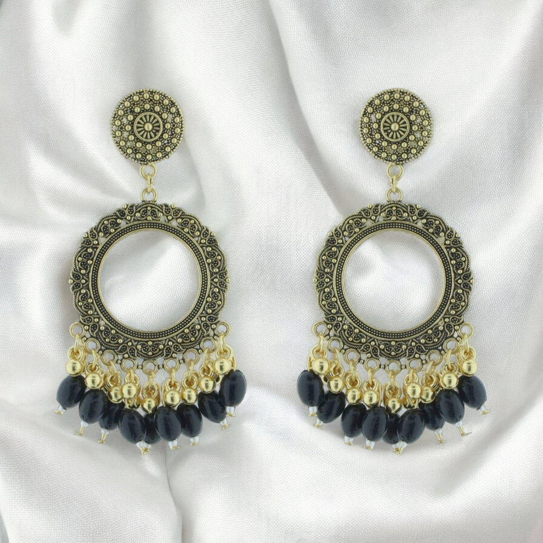 Crafteria Oxidized Gold Jhumka Design 13