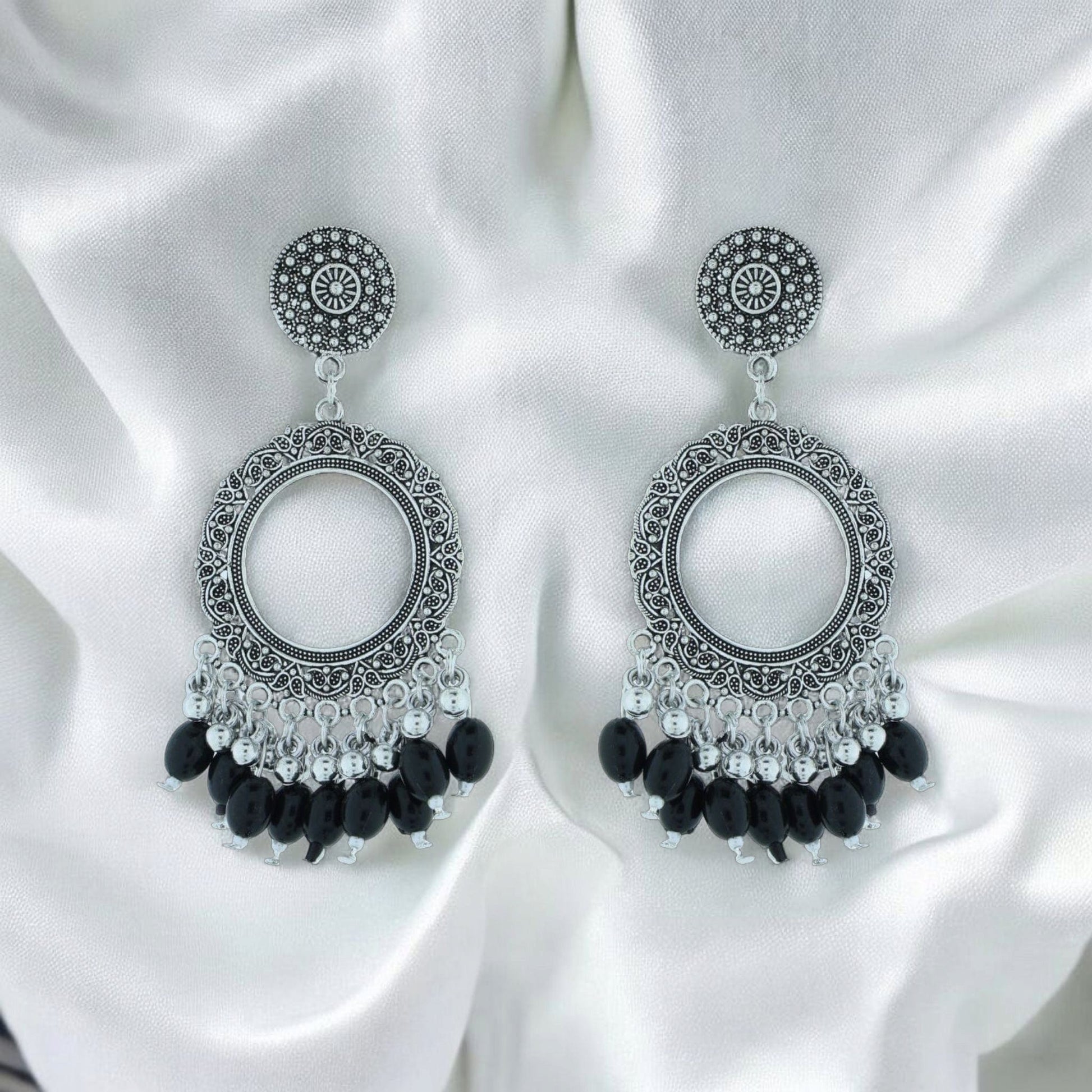 Crafteria Oxidized Silver Jhumka Design 13