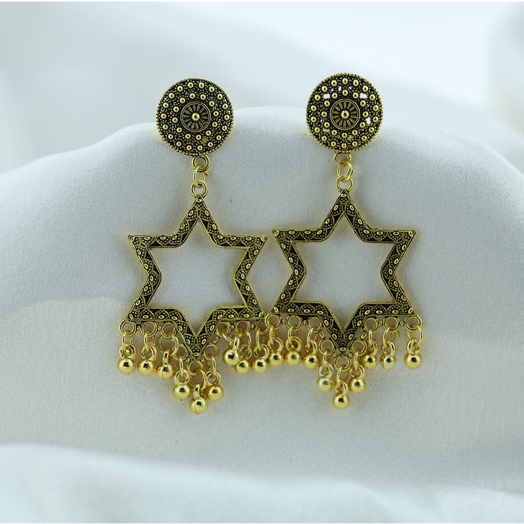 Crafteria Oxidized Gold Jhumka Design 23