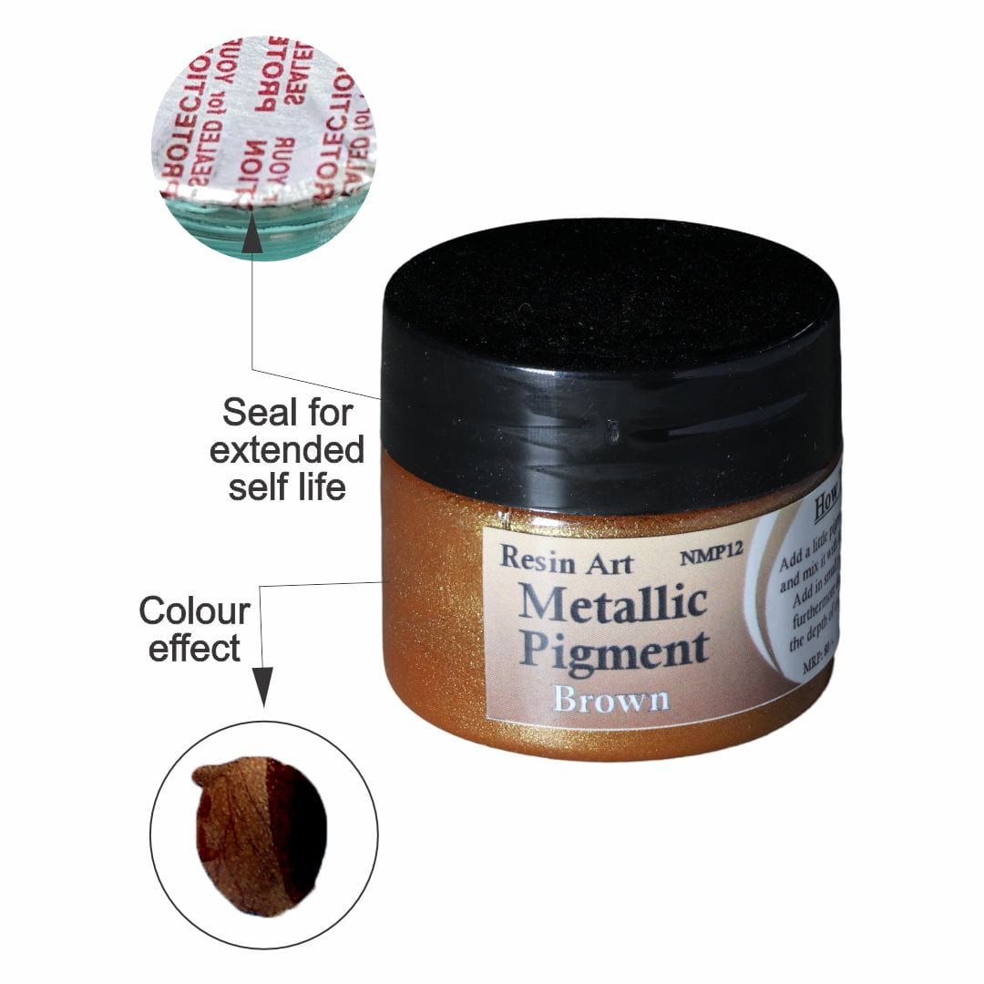 JUST CRAFT IT METALLIC RESIN PIGMENT Brown Metallic Pigment