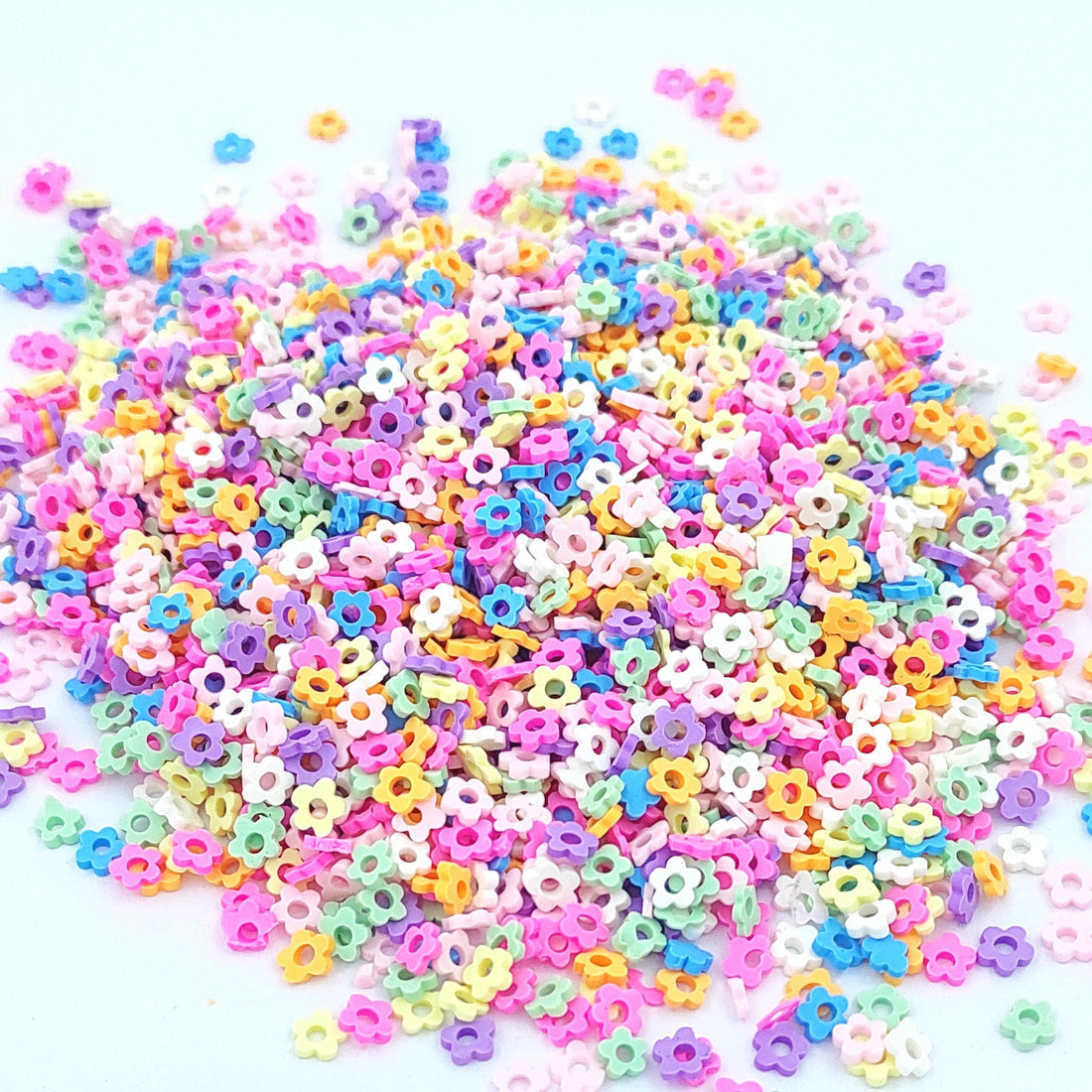 My Store Flower With Center Hole Mix Colour Shape Polymer Chips