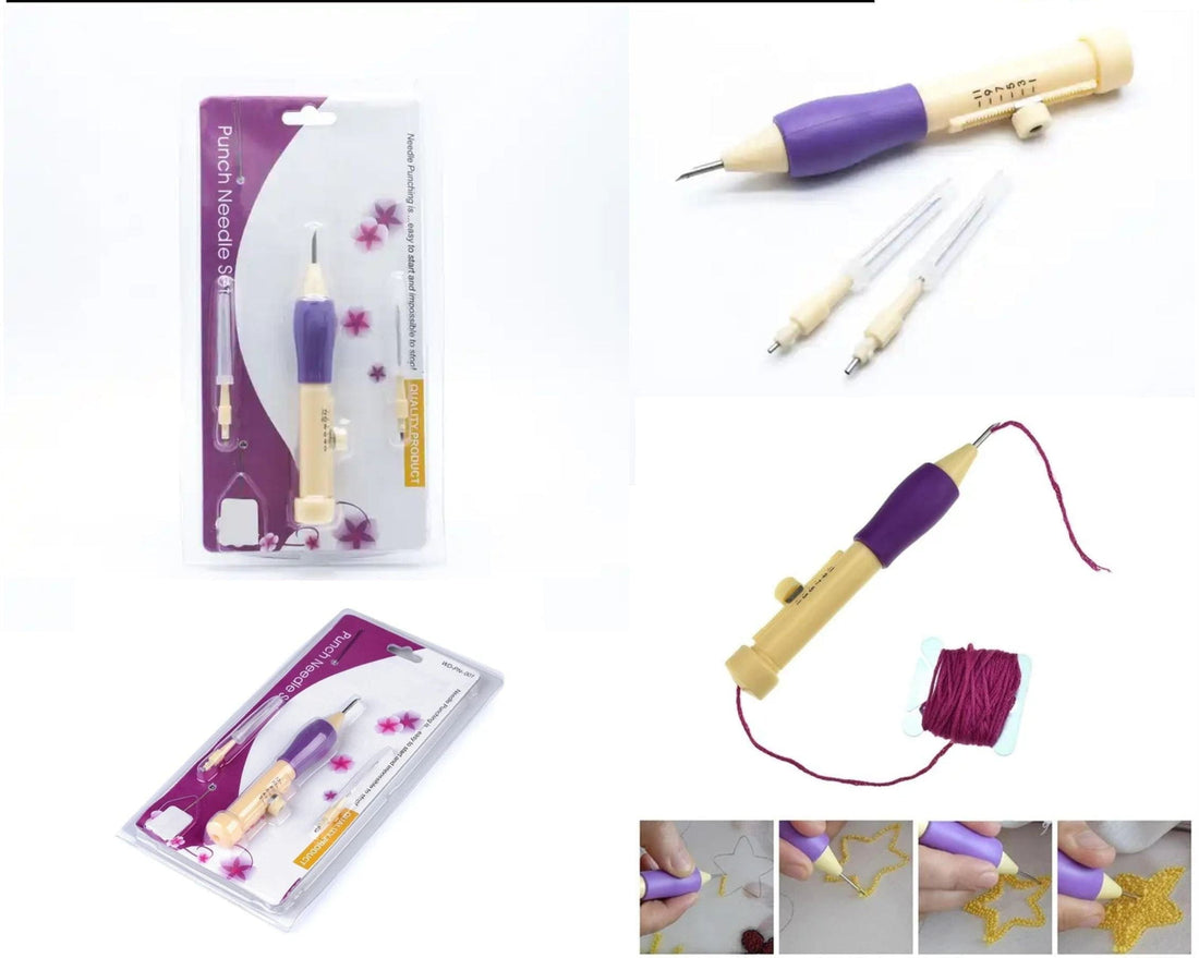 Crafteria Purple Punch Needle Tool And Threader