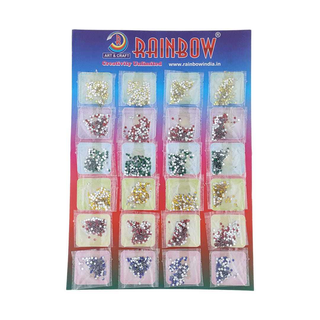 Crafteria 3MM Multi Colour Rhine Stone 20Pkt/Card