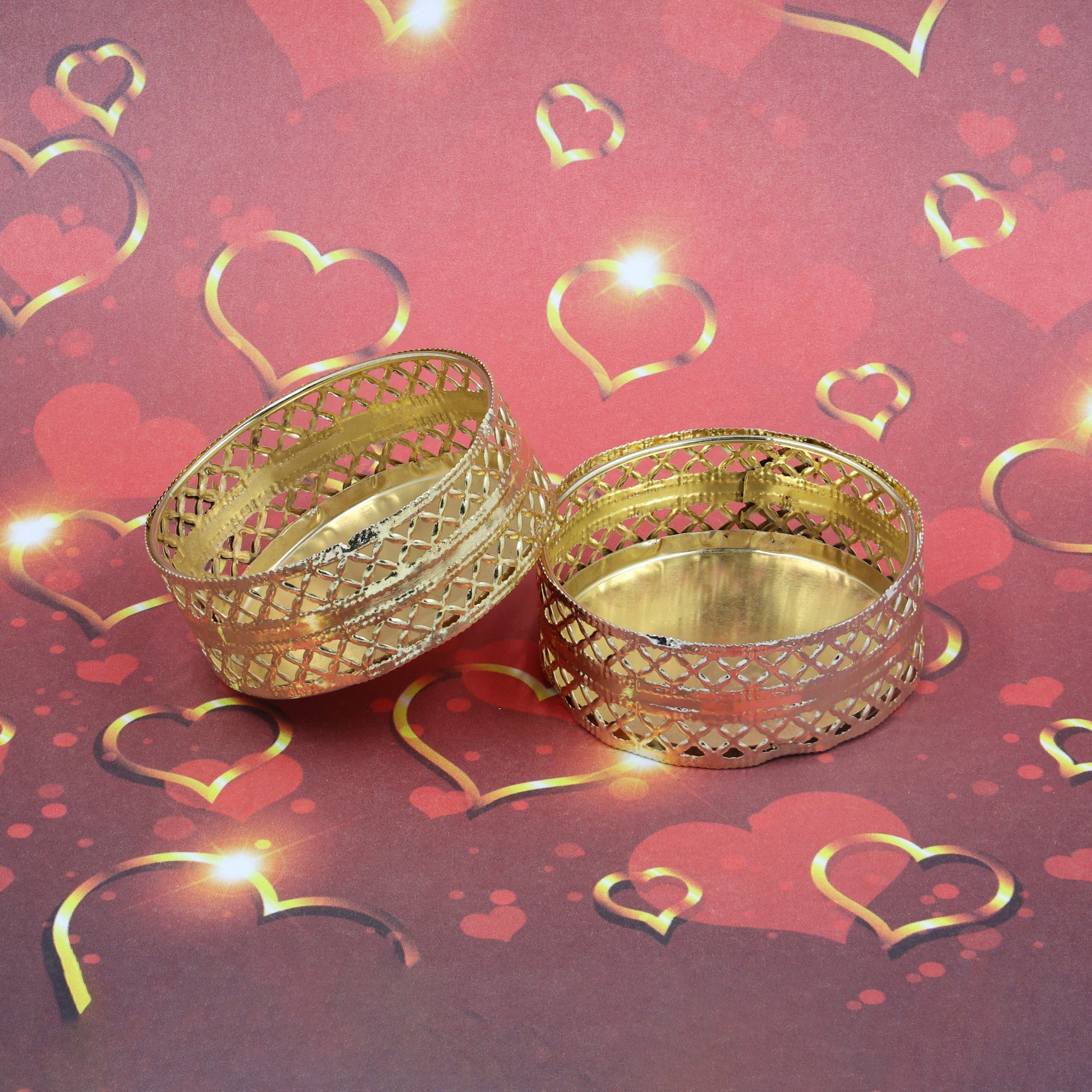 Crafteria Regular Gold Katori T Light Holder Set Of 12
