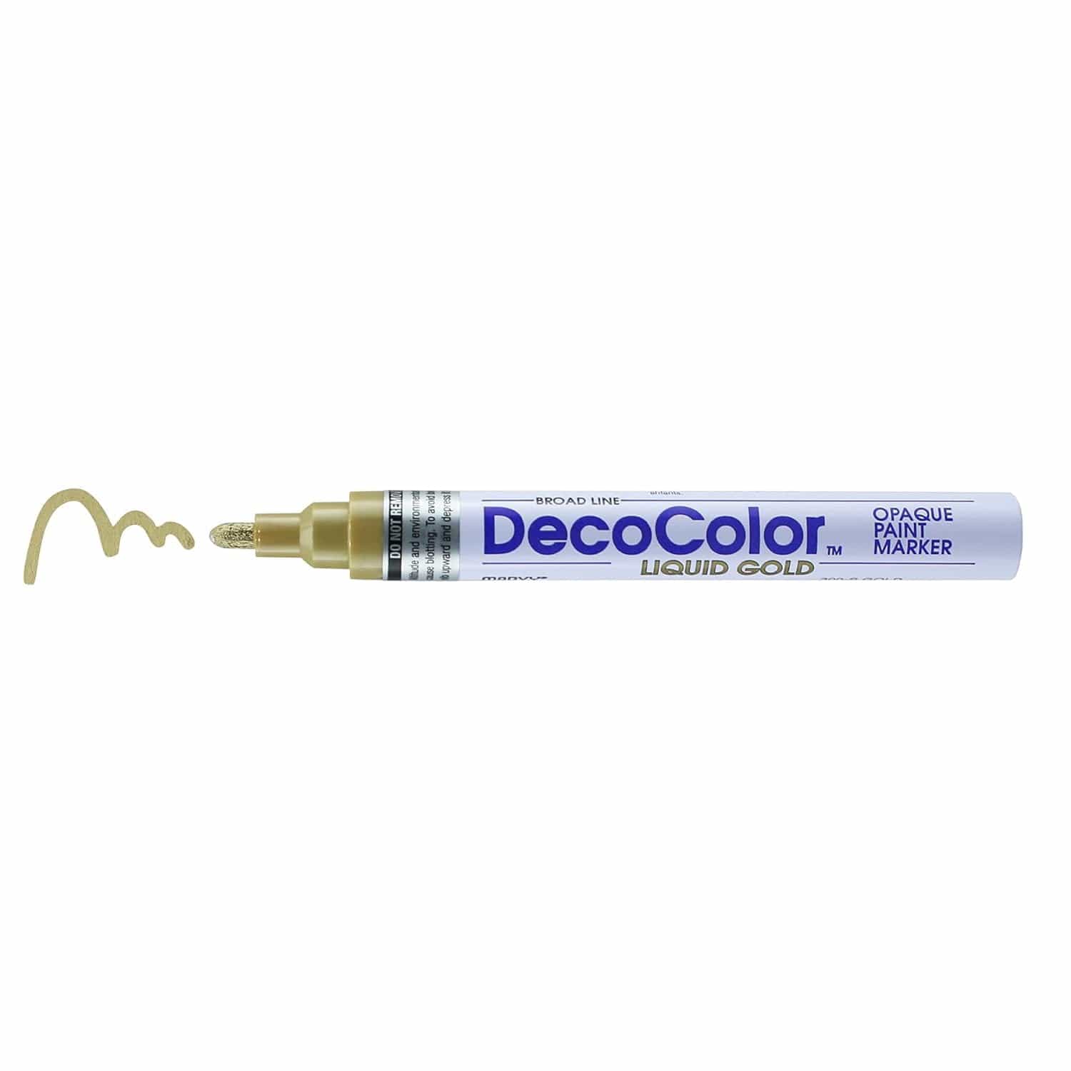 MARVY UCHIDA GOLD (Liquid Gold) Deco Color Broad Line Opaque paint Marker