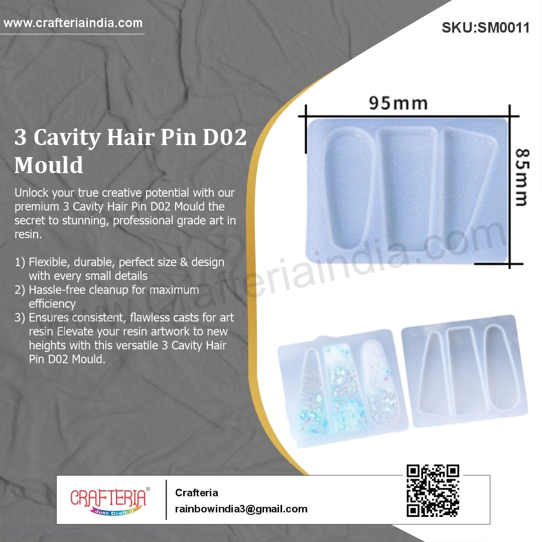 My Store Silicon Mould 3 IN 1 HAIR PIN MOULD D02