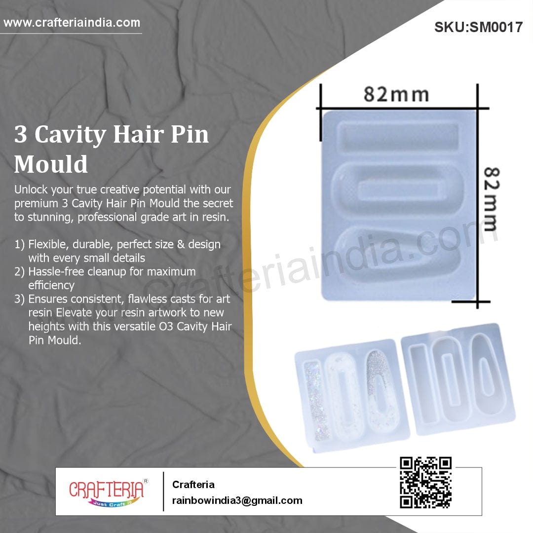 My Store Silicon Mould 3 Cavity Hair Pin Mould