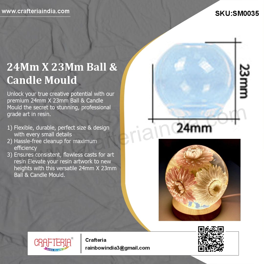 My Store Silicon Mould 24Mm X 23Mm Ball & Candle Mould