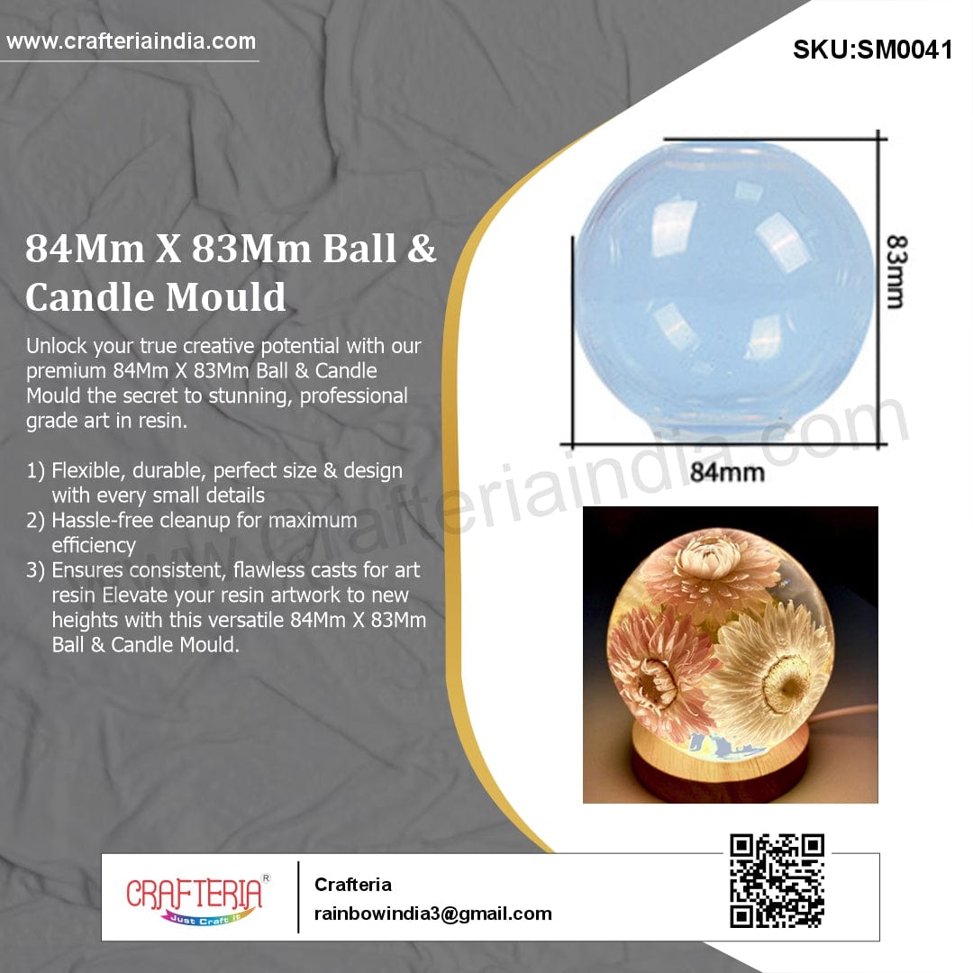 My Store Silicon Mould 84Mm X 83Mm Ball & Candle Mould