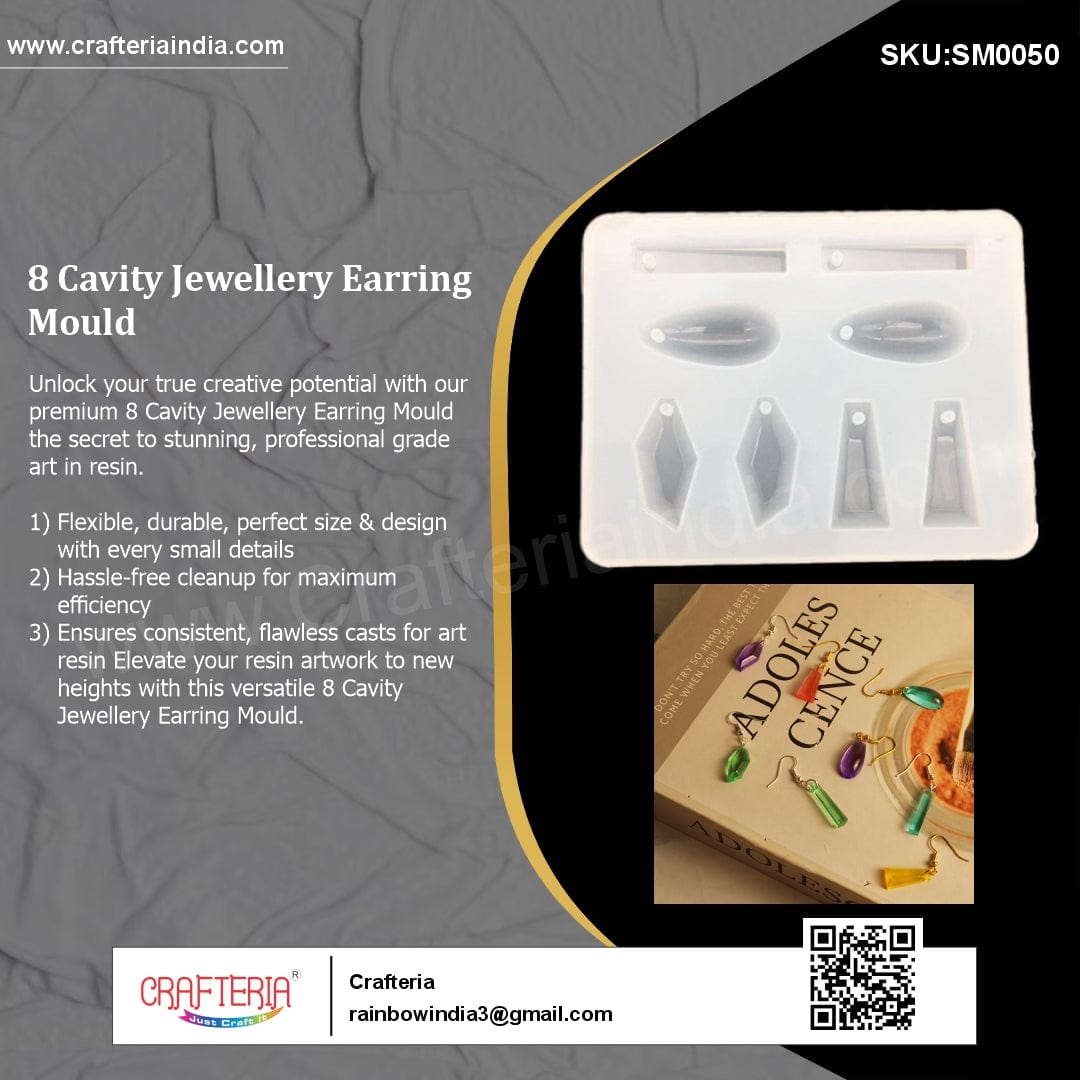 My Store Silicon Mould 8 Cavity Jewellery Earring Mould