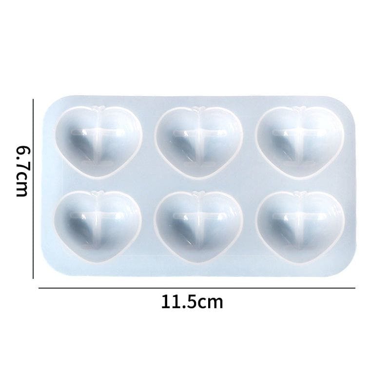 My Store Silicon Mould 6 Cavity Plum Shape Heart Mould
