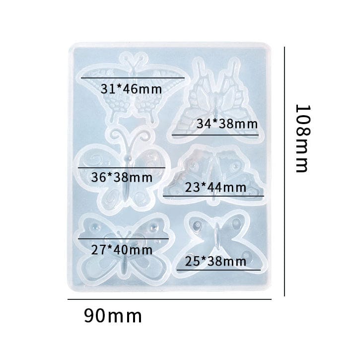 My Store Silicon Mould 6 Cavity 3D Butterfly Mould