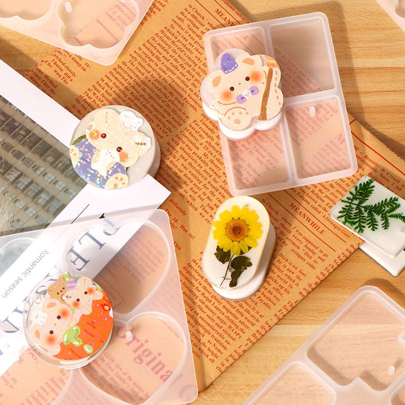My Store Silicon Mould 4 Cavity Heart Rakhi ,Lumba ,Jewellery & Clip Mould