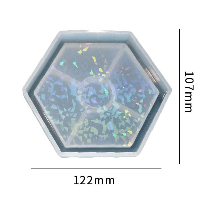 My Store Silicon Mould Holographic Hexagon Trinklet Coaster Mould