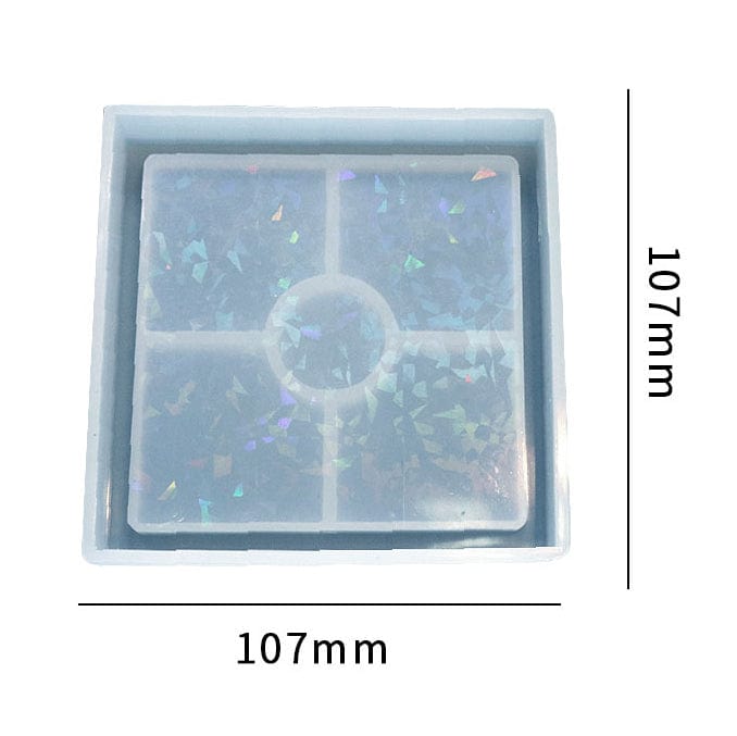 My Store Silicon Mould Holographic Square Trinklet Coaster Mould