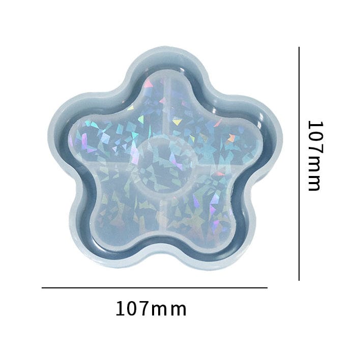 My Store Silicon Mould Holographic Flower Trinklet Coaster Mould