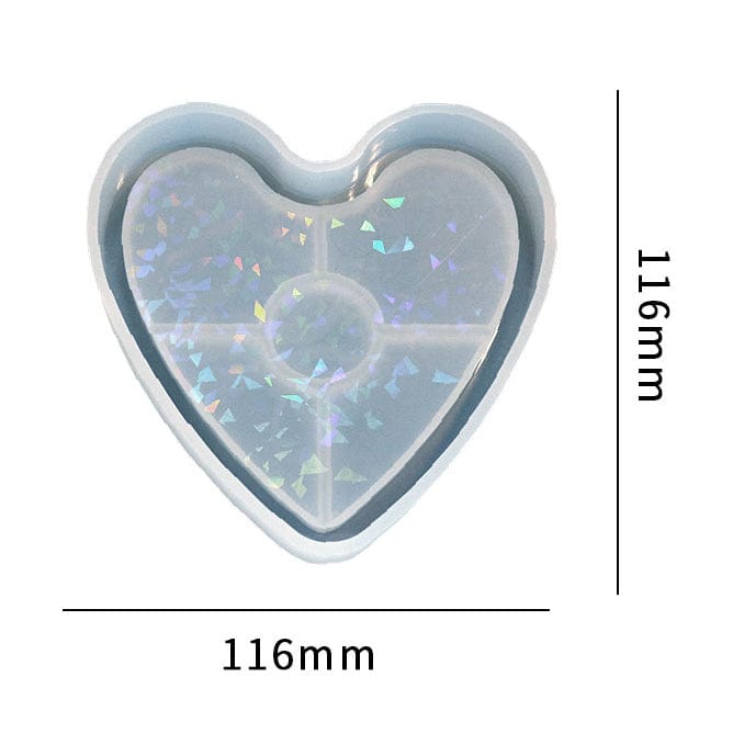 My Store Silicon Mould Holographic Heart Trinklet Coaster Mould