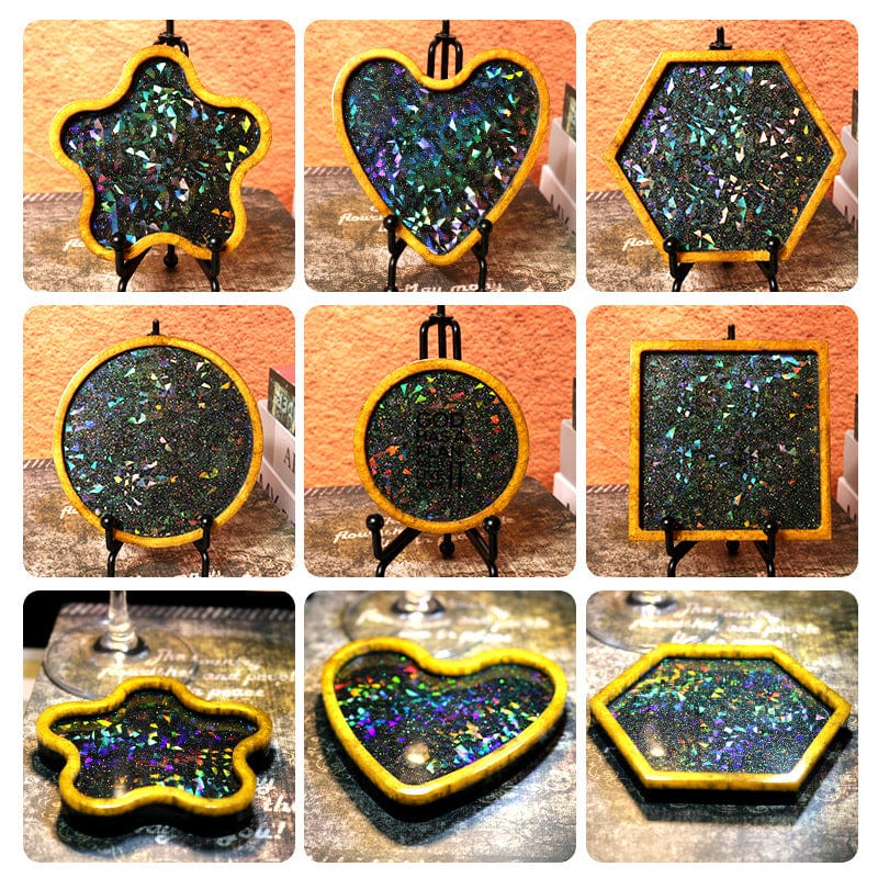 My Store Silicon Mould Holographic Hexagon Trinklet Coaster Mould