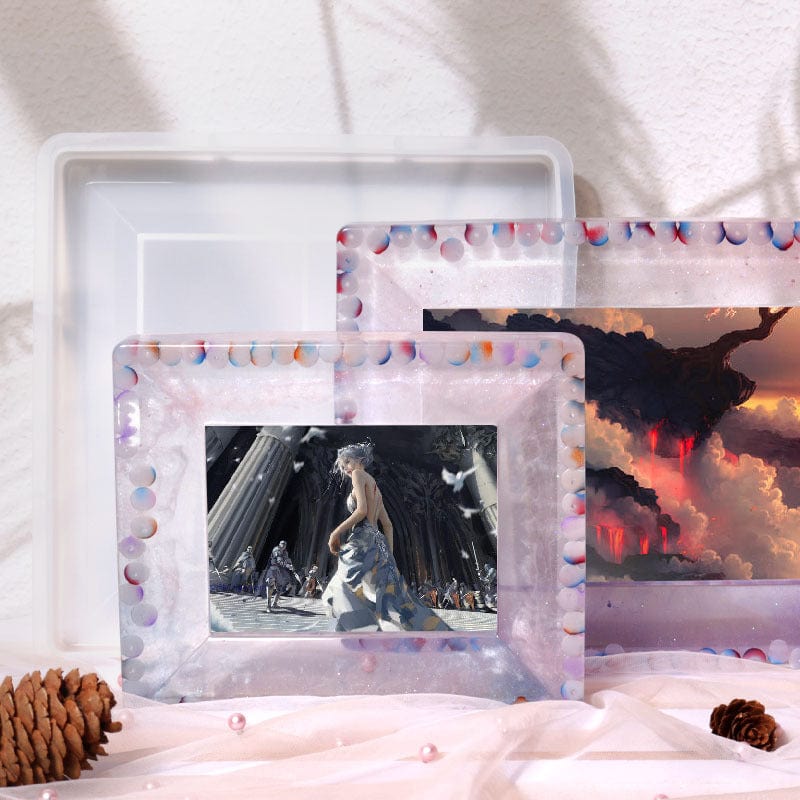 My Store Silicon Mould Rectangle Photo Frame & Coaster With Angular Boundary