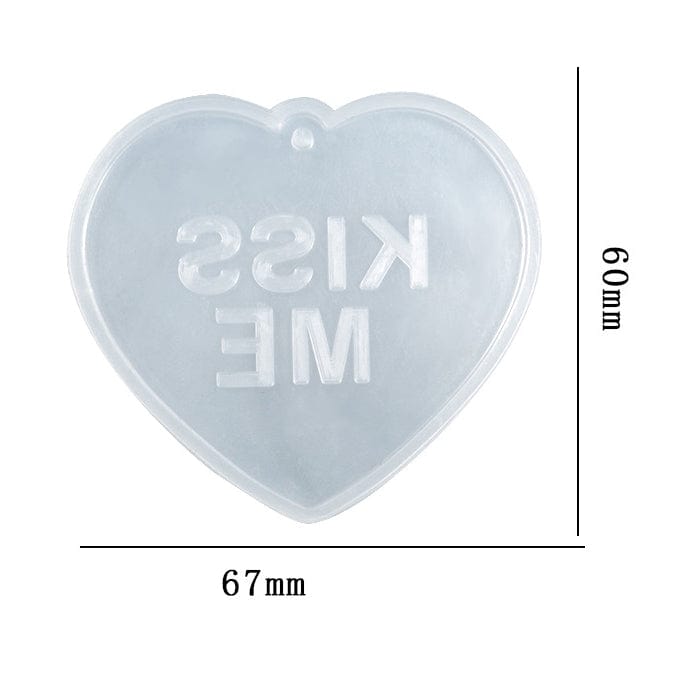 My Store Silicon Mould Heart Shaped With Kiss Me Writing Mould