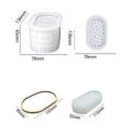 My Store Silicon Mould Oval Shaped With Mosaic Texture Storage Box