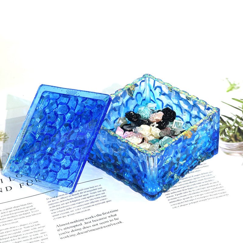 My Store Silicon Mould Square Shaped With Mosaic Texture Storage Box