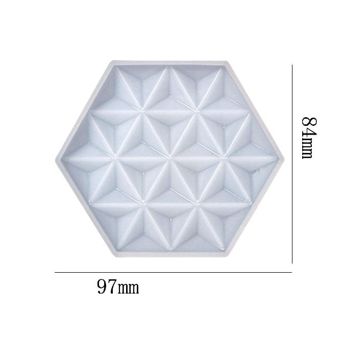 My Store Silicon Mould Hexagon With 3D 6 Corner Infinity Star Coaster Mould