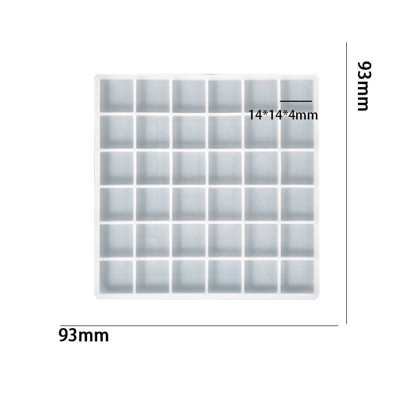 My Store Silicon Mould 36 Cavity Square Mosaic Mould For Recasting & Lippan Art