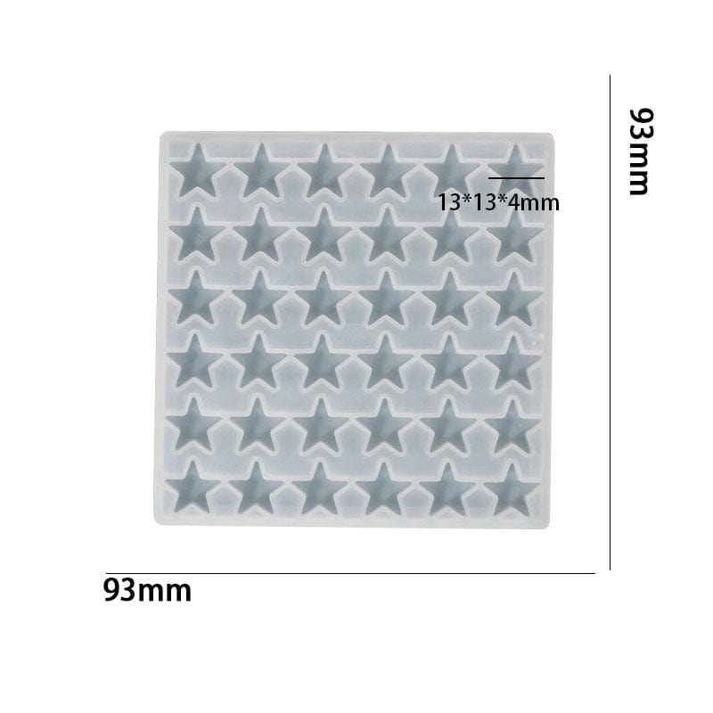 My Store Silicon Mould 36 Cavity Star Mosaic Mould For Recasting & Lippan Art