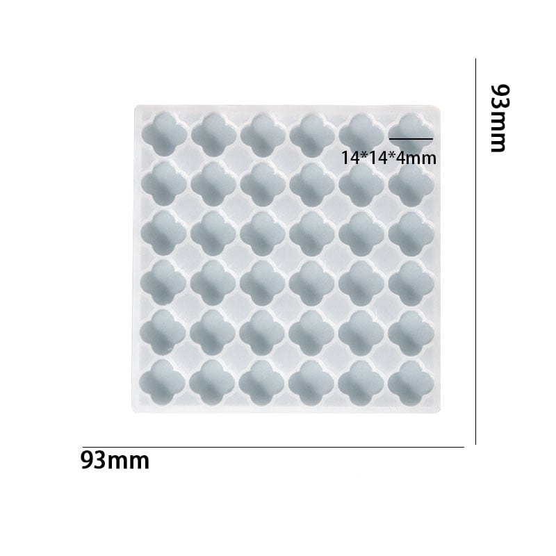 My Store Silicon Mould 36 Cavity 4 Leaf Mosaic Mould For Recasting & Lippan Art
