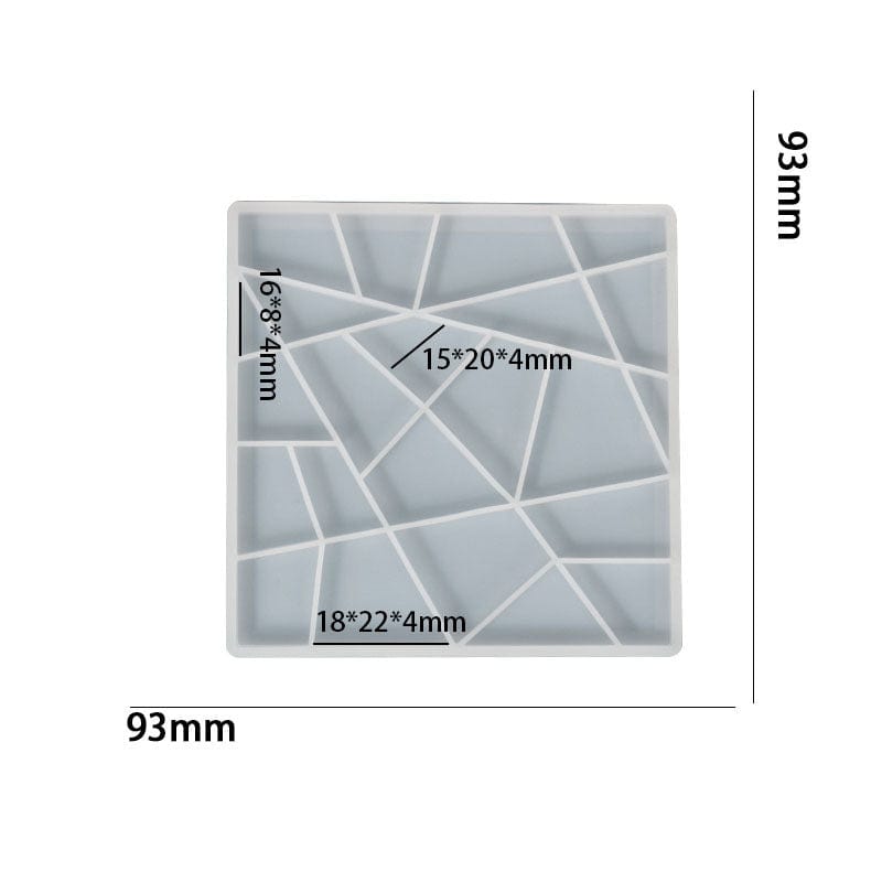 My Store Silicon Mould 24 Cavity Uneven Geometrical Shapes Mosaic Mould For Recasting & Lippan Art