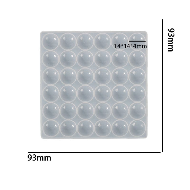 My Store Silicon Mould 36 Cavity Round Dome Shaped Mosaic Mould For Recasting & Lippan Art