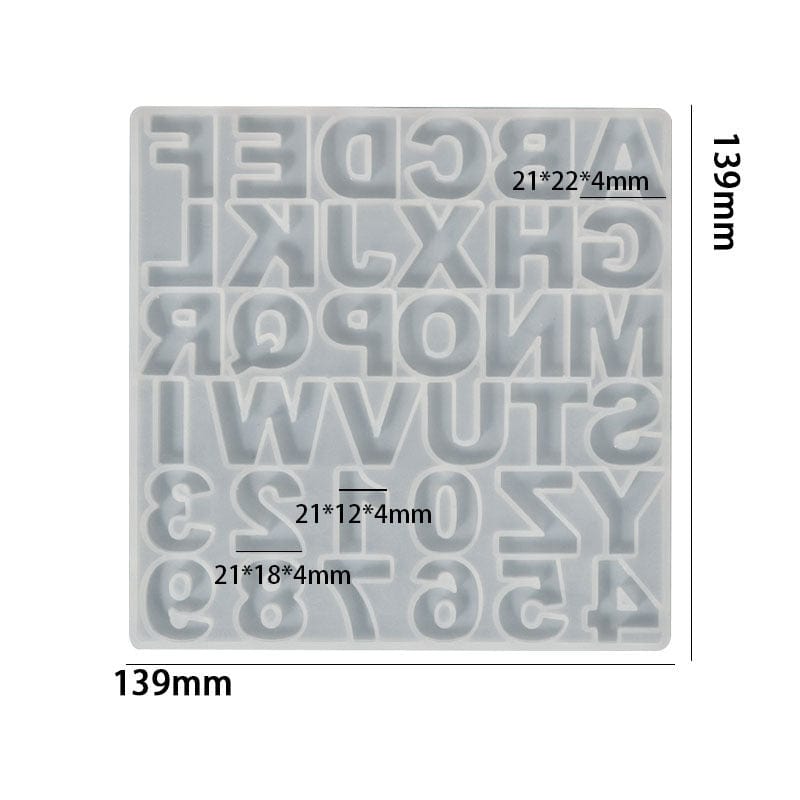 My Store Silicon Mould 36 Cavity Abcd Alphabet Mosaic Mould For Recasting & Lippan Art