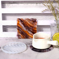 My Store Silicon Mould Square Wavy Textured Coaster Mould