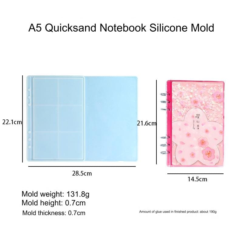 My Store Silicon Mould 2 Cavity A5 Notenook Shakers Cover Mould