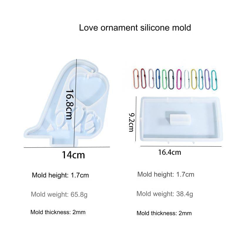 My Store Silicon Mould Love With Hanging Heart Photo Frame