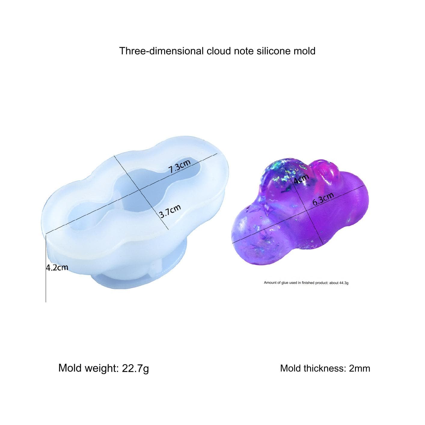 My Store Silicon Mould 3D Cloud Shaped Note , Card & Paper Weight Mould