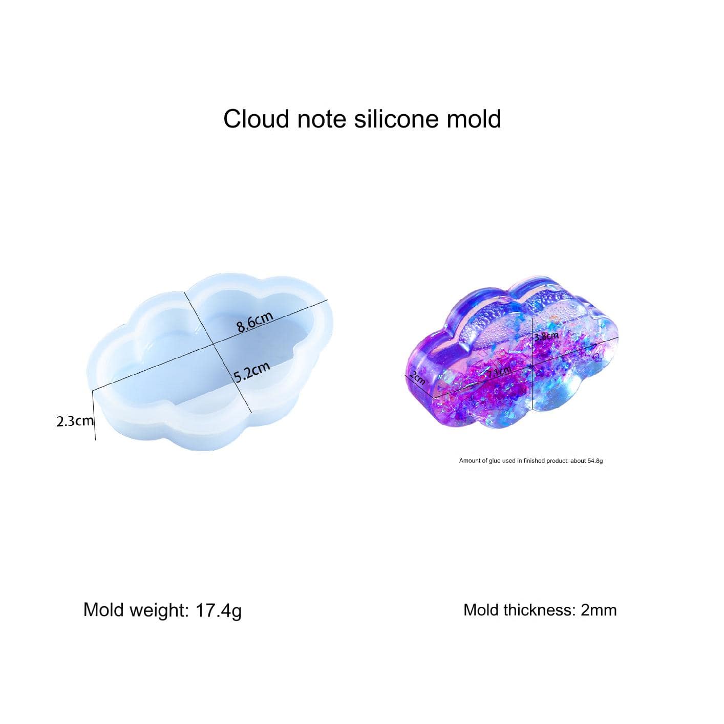 My Store Silicon Mould Cloud Shaped Note , Card & Paper Weight Mould