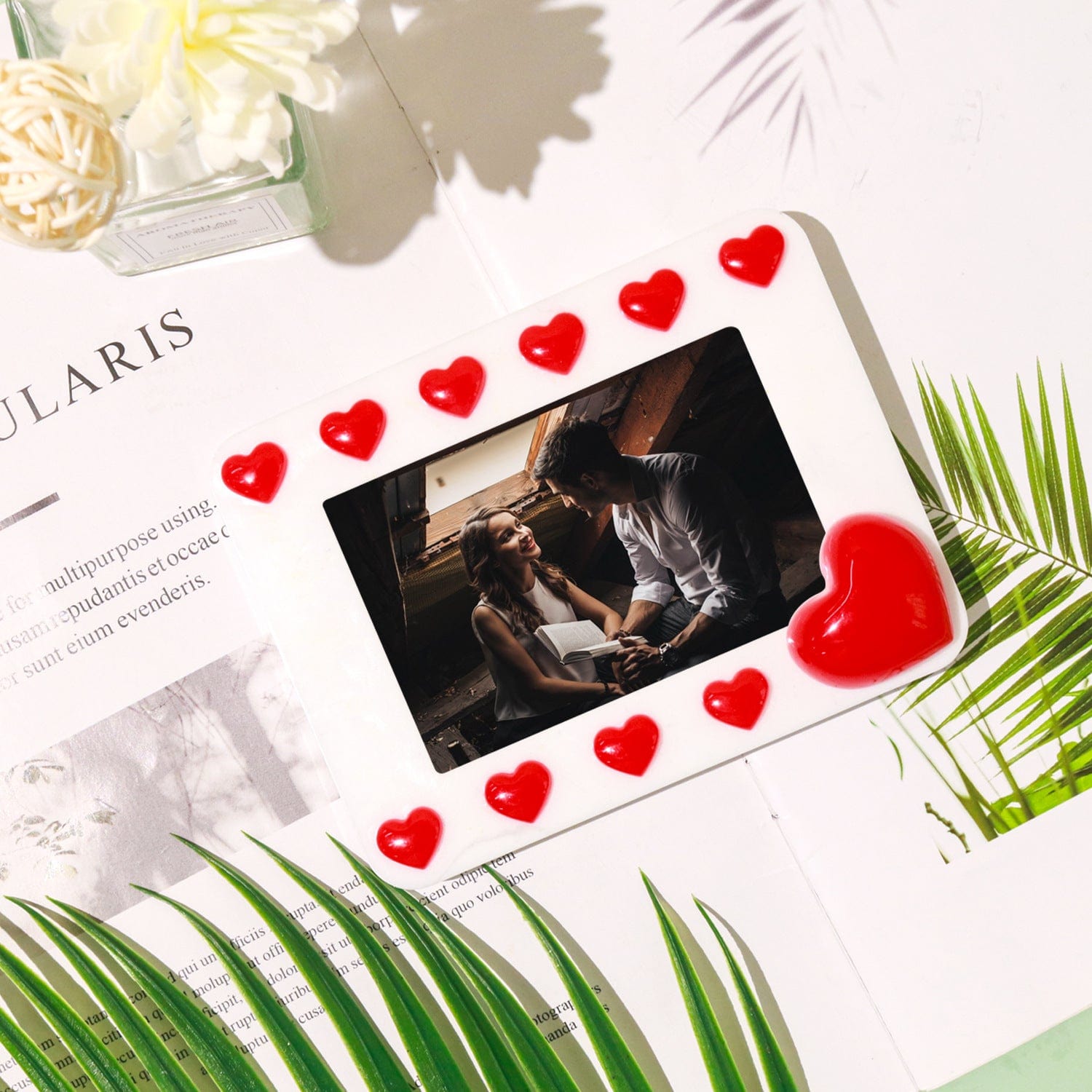 My Store Silicon Mould Photo Frame With Heart Carving & Stand Mould