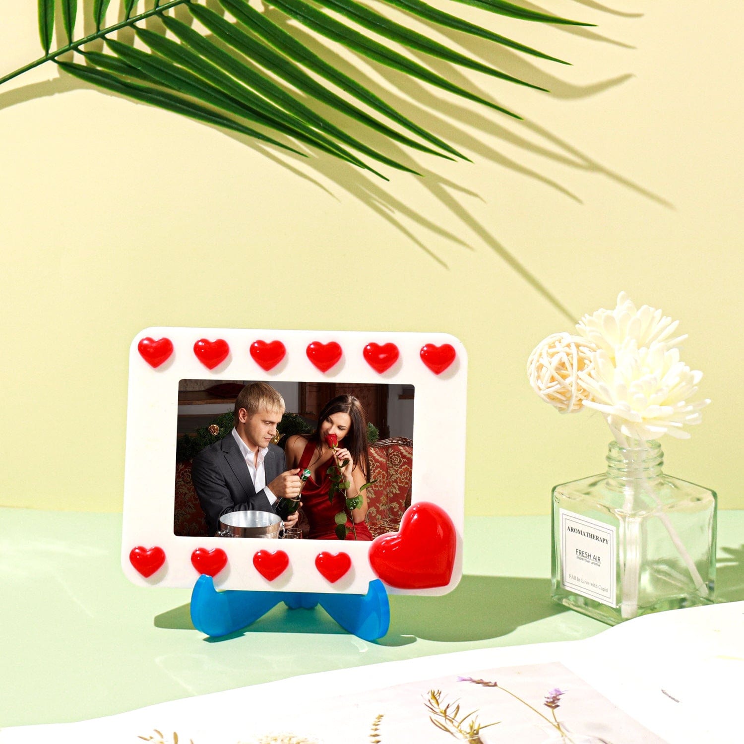 My Store Silicon Mould Photo Frame With Heart Carving & Stand Mould