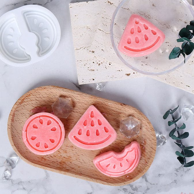 My Store Silicon Mould 2 Cavity Round Watermelon Slice Soap & Candle Mould